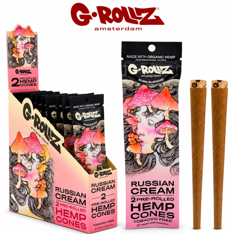 G-Rollz Organic Pre-Rolled Hemp Wraps – 2 Pack | 12ct Display
