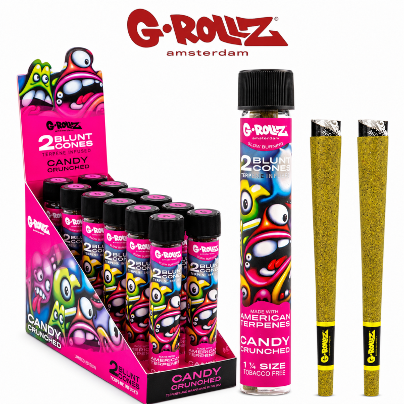 G-Rollz 1¼ Size Terpene-Infused Pre-Rolled Cones – 2ct | 12 Pack Display