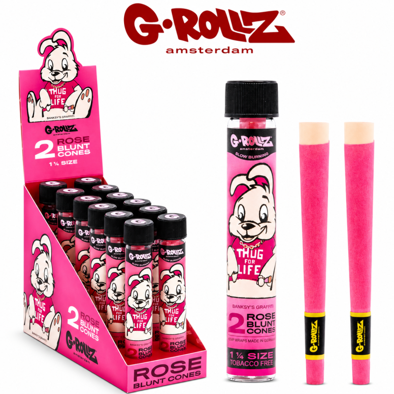 G-Rollz King Size Terpene-Infused Rose Cones – 2ct | 12 Tubes Display