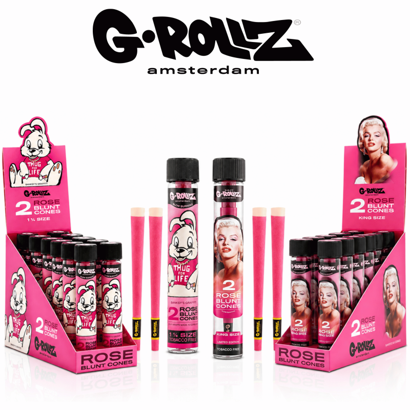 G-Rollz King Size Terpene-Infused Rose Cones &ndash; 2ct | 12 Tubes Display