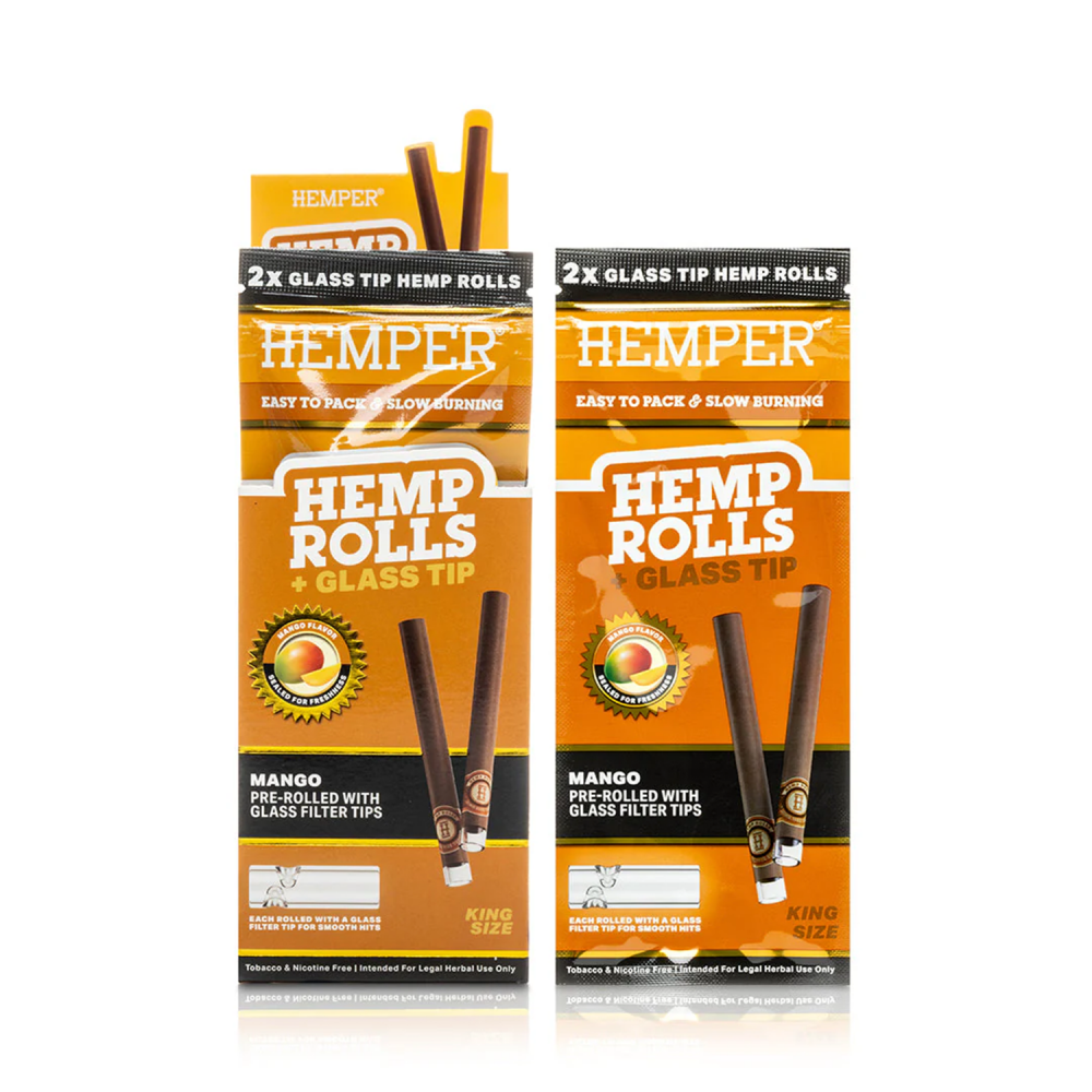 HEMPER King Size Hemp Rolls + Glass Tip - Premium Hemp Rolls with Glass Tips