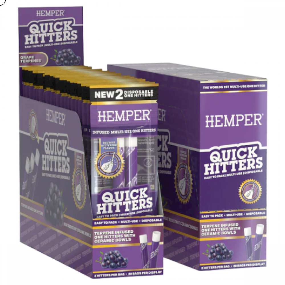 Hemper Quick Hitters Disposable One Hitter 2pk - 20ct Display