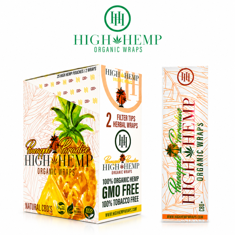 High Hemp Organic Wraps – 2 Wraps Per Pack | 25 Pack Display