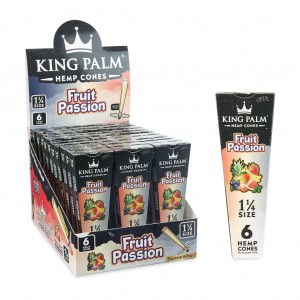 King Palm Hemp Cones 1 ¼ Size 6pk - Fruit Passion - 30ct Display