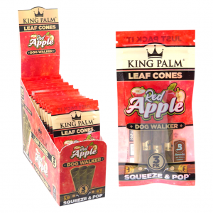 King Palm 3pk Cones - Red Apple - Dogwalker - 15ct Display 