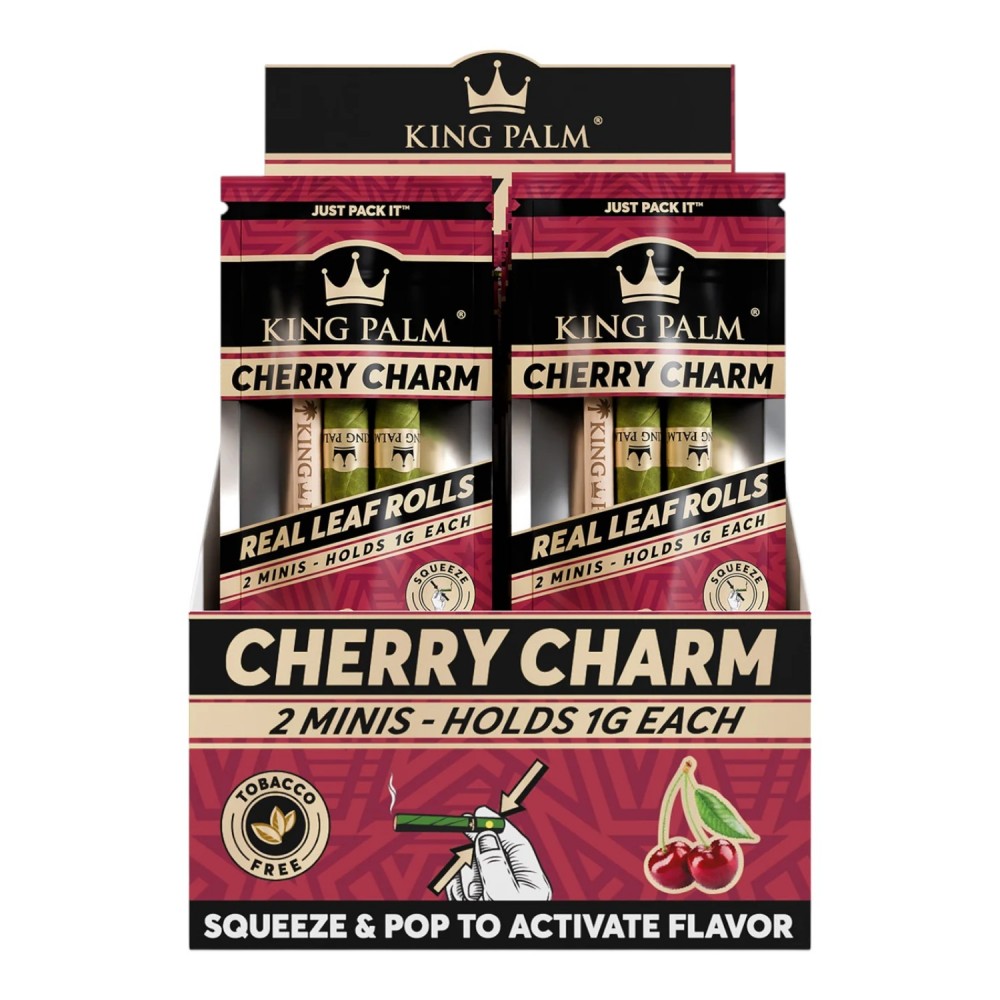King Palm Mini Flavored Cones 2-Pack – 20ct Display King Palm 2-Pack Mini Flavored Pre-Rolled Cones – 20 Count Display Box