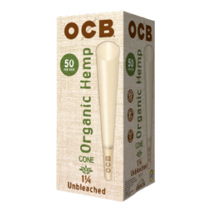 OCB Unbleached Organic Hemp Cones 1 1/4 Size - (Display of 50)