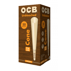 OCB Unbleached Virgin Cones 1 1/4 Size - (Display of 50)
