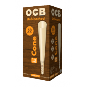 OCB Unbleached Virgin Cones 1 1/4 Size - (Display of 50)