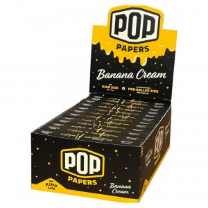 POP PAPERS Ultra Thin King Size Rolling Papers w/ Flavored Tips - 24ct Display