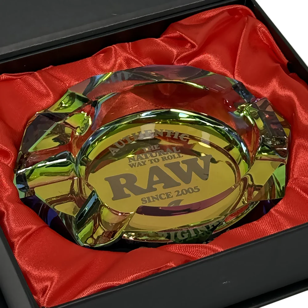 RAW prism phat glass ashtray rainbow darkside