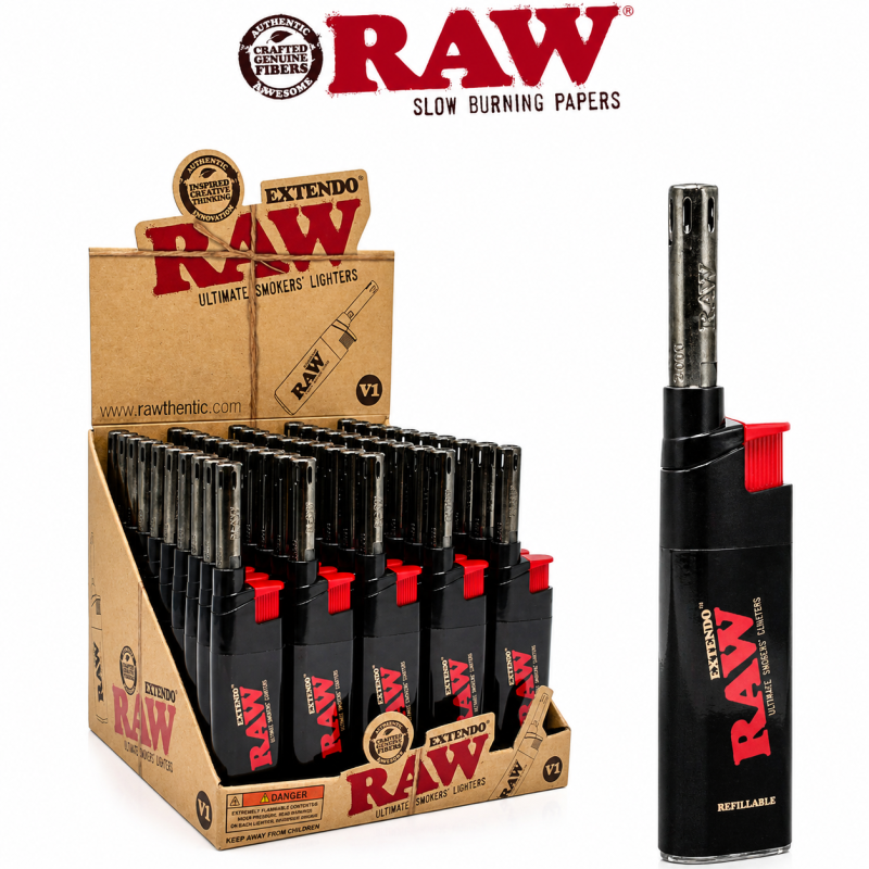 RAW® Extendo Lighter – Black | 50ct Display