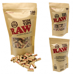 RAW Pre-Rolled Wide Tips - Bag (Display of 180)