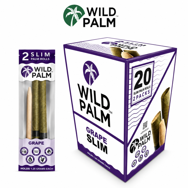 WILD PALM Slim 1.25g Pre-Rolls – 2ct Packs | 20 Pack Display