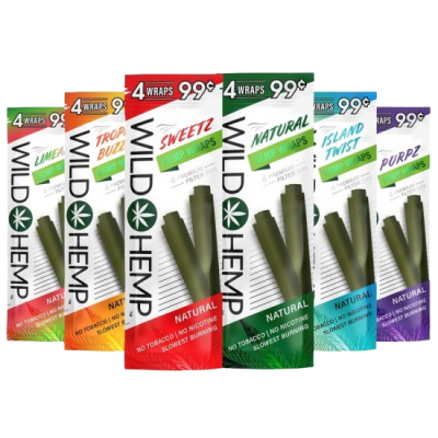 Wild Hemp Wraps 4 for .99c - 20ct Display 
