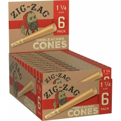 Zig Zag Unbleached Cones 1¼ Size 6/Box - (Display of 24)