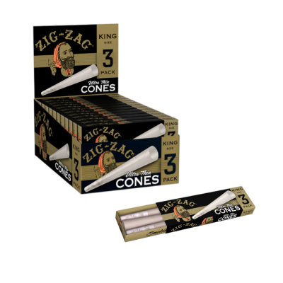 Zig-Zag King Size Pre-Rolled Cones – 3ct | 24 Pack Display