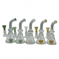 6.5" Mini Assorted Showerhead Perc Conical Beaker Water Pipe - [SDK346]