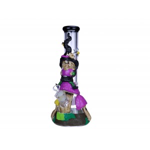 14" Mushroom & Honeybee Beaker Water Pipe - [WPB-5002]