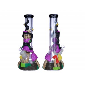 14" Mushroom & Honeybee Beaker Water Pipe - [WPB-5002]