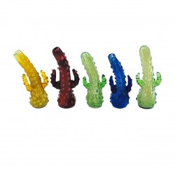 Curvy Cactus Chillum Hand Pipe - (Pack of 5) [JA462]