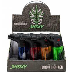 Smoxy Torch Lighter - Classix Clear - Assorted Colors - (Display of 12) [SL101]