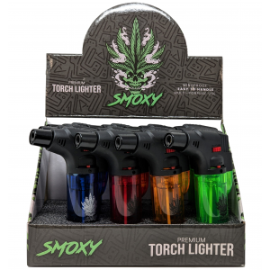 Smoxy Torch Lighter - Classix Clear - Assorted Colors - (Display of 12) [SL101]