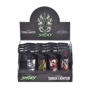 Smoxy Torch Lighter - Classix Skulls - Assorted Colors - 12ct Display
