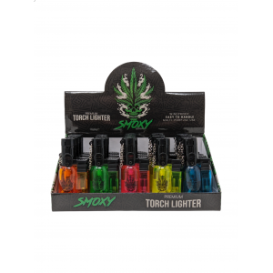 Smoxy Mini Torch Lighter - Tron Clear - Assorted Colors - (Display of 20) [SL109]