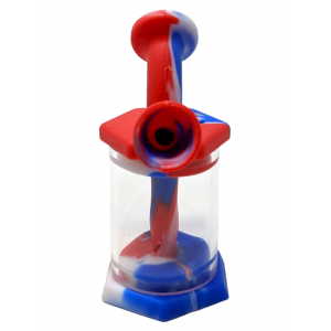 2.9" Silicone/Glass Blunt Bubbler Hand Pipe - [DS548]