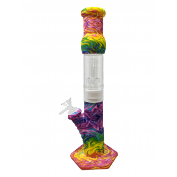 12.9" Silicone Water Pipe With Glass Chamber With Perc [DS599]