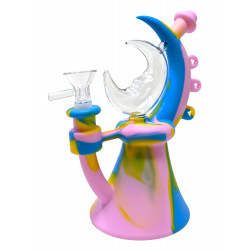 7.6" Moon Shape Silicone Water Pipe [DS884]