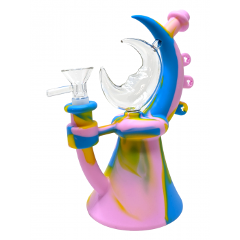 7.6" Moon Shape Silicone Water Pipe [DS884]