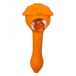 5" Spooky Pumpkin Silicone Hand Pipe - Orange [SPHP-01]