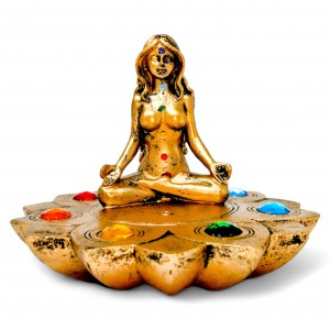 Chakra Stone Incense Burner w/ Girl Figurine [2841]