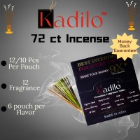 Kadilo Incense Sticks 72Ct Display (12 Displays/ Box) - Mix Flavors