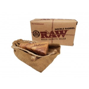 RAW - Double Barrel Cig Holder Wooden Sold Individually - Option 1