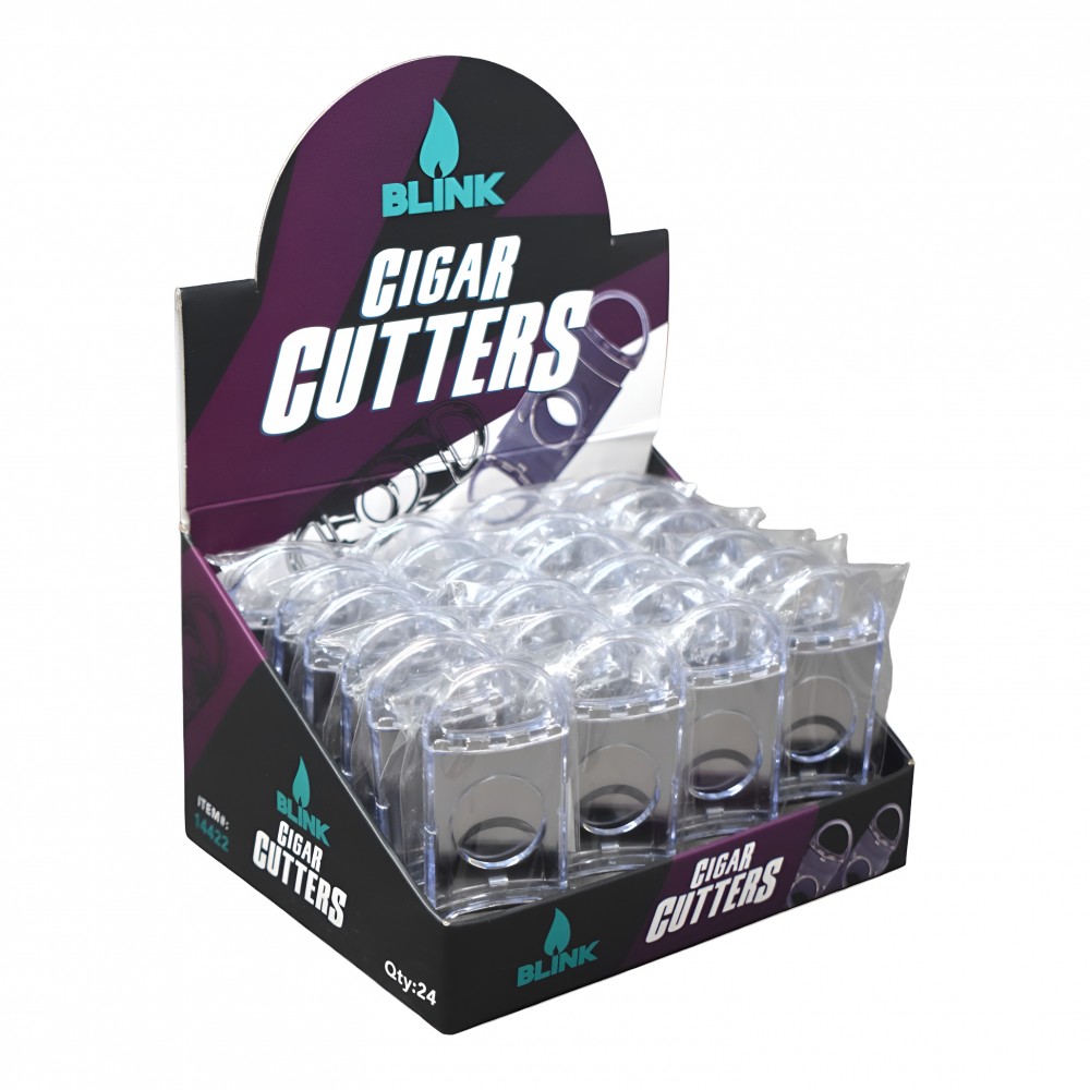 Blink Plastic Cigar Cutters - Clear - 24ct Display [14422]