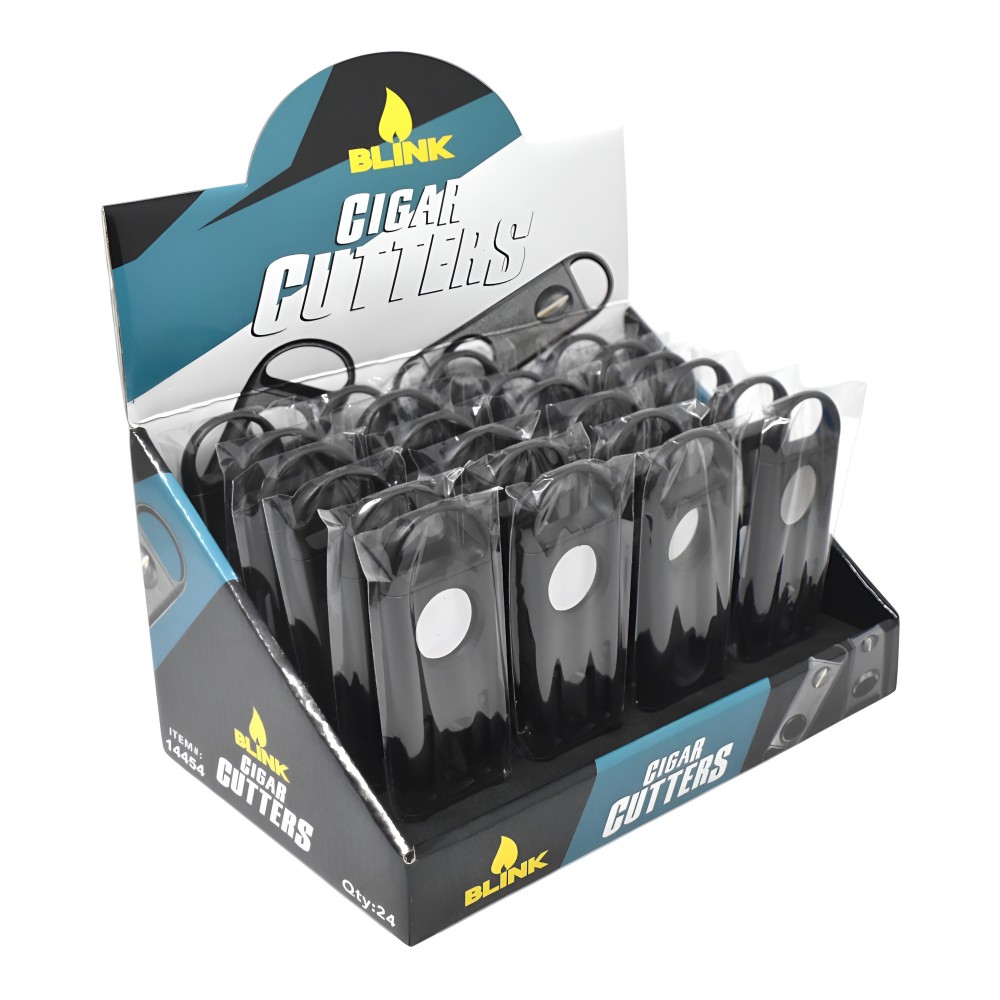 Plastic Dual Cut Cigar Cutter Mixed Colors – 24ct Wholesale Display