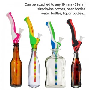 Assorted Silicone Screw-On Bottle Top Water Pipe - [SWTK]