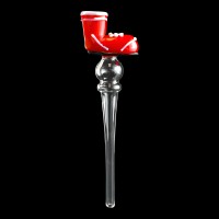 6.5" Glass Honey Straw with Boot-iful Topper - [CH902]