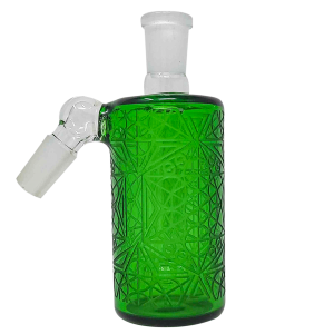 Cheech Glass - Ash Catcher 14 Male 413-5 Degree-Clear Green Etched Work [CHB-13-2]