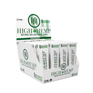 HIGH HEMP - Original 1 1/4 Paper Cones 6ct- (Pack of 32)