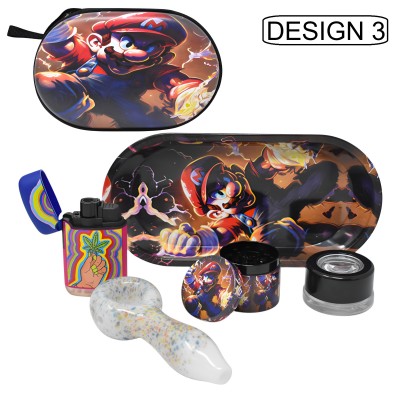 Glass Pipe + Lighter Smoking Set (Oval Eva Bag)