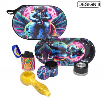 Glass Pipe + Lighter Smoking Set (Oval Eva Bag)
