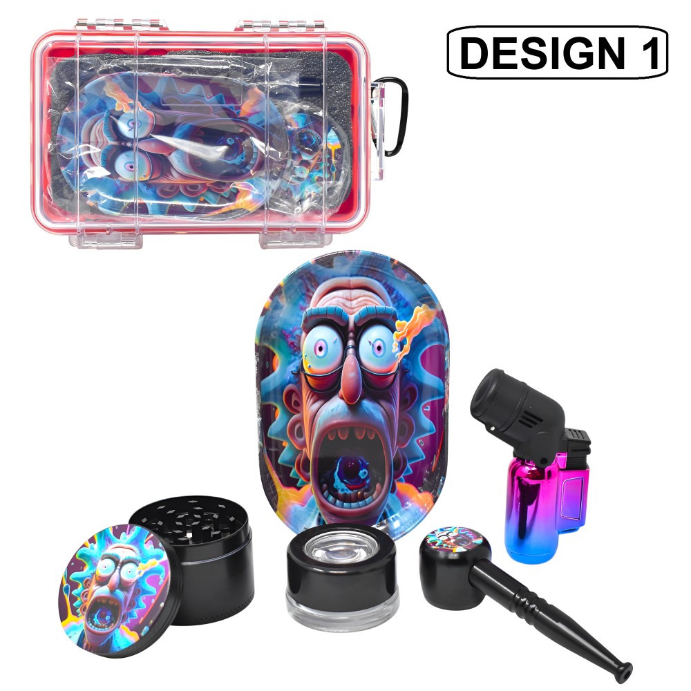 Portable Smoking Set with Metal Pipe & Torch Lighter – Travel Case Metal Pipe and Torch Lighter Smoking Kit with Travel Case
