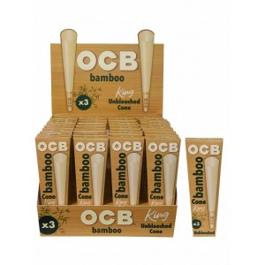 OCB Bamboo Unbleached King Size Cone - 3ct
