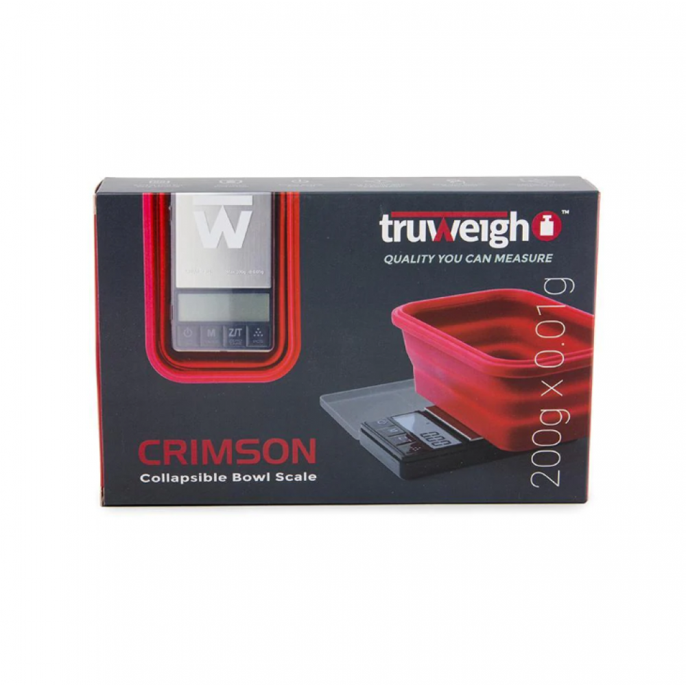 Truweigh Crimson Collapsible Bowl Scale - 200g X 0.01g - Black / Red Bowl