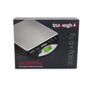 Truweigh General Compact Bench Scale - 3000g X 0.1g - Black 
