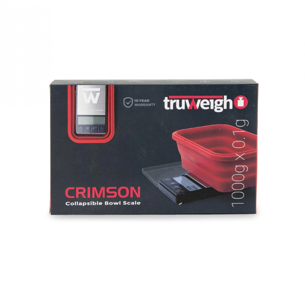 Truweigh Crimson Collapsible Bowl Scale - 1000g X 0.1g - Black / Red Bowl